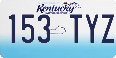 KY license plate 153TYZ