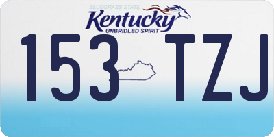 KY license plate 153TZJ