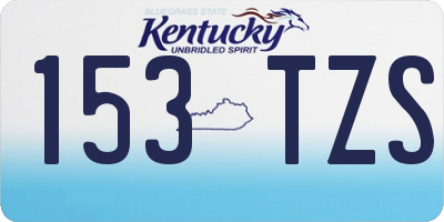 KY license plate 153TZS