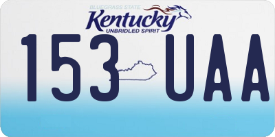 KY license plate 153UAA