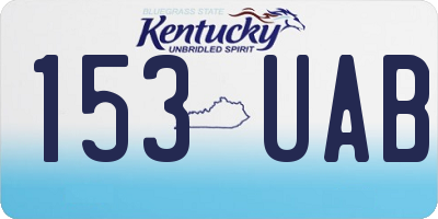 KY license plate 153UAB