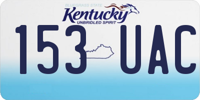 KY license plate 153UAC