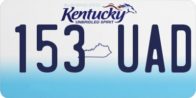 KY license plate 153UAD
