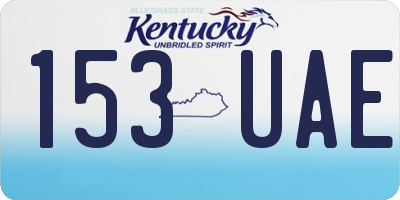 KY license plate 153UAE