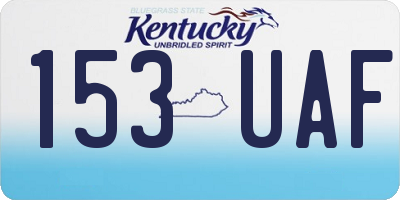KY license plate 153UAF