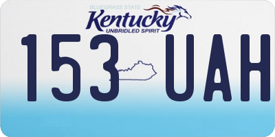 KY license plate 153UAH