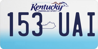 KY license plate 153UAI