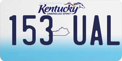 KY license plate 153UAL