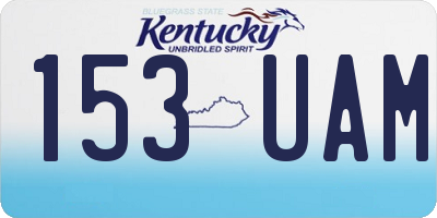 KY license plate 153UAM