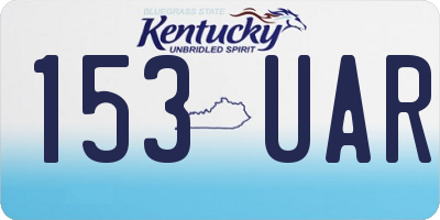 KY license plate 153UAR
