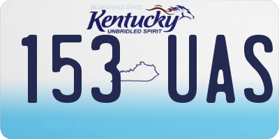KY license plate 153UAS