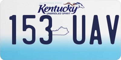 KY license plate 153UAV