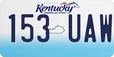 KY license plate 153UAW