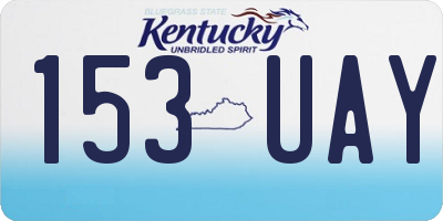 KY license plate 153UAY