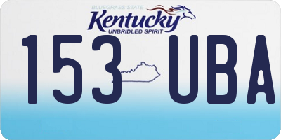 KY license plate 153UBA