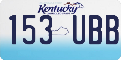 KY license plate 153UBB