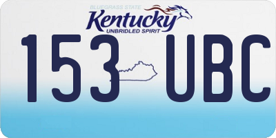 KY license plate 153UBC