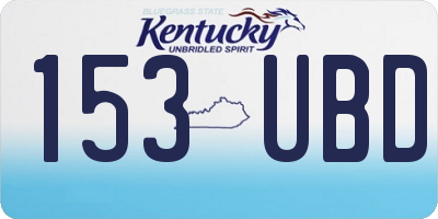 KY license plate 153UBD