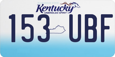 KY license plate 153UBF