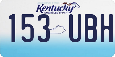 KY license plate 153UBH