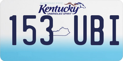 KY license plate 153UBI
