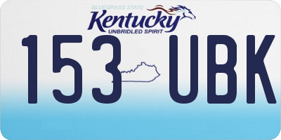 KY license plate 153UBK