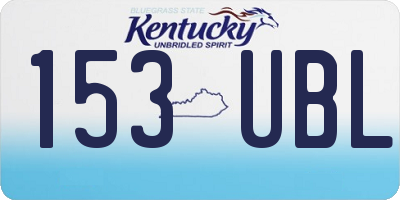 KY license plate 153UBL