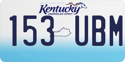KY license plate 153UBM