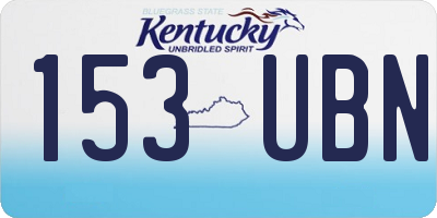 KY license plate 153UBN