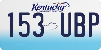 KY license plate 153UBP