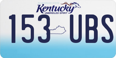 KY license plate 153UBS