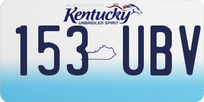 KY license plate 153UBV