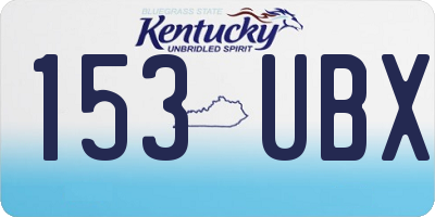 KY license plate 153UBX