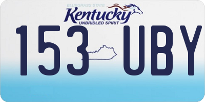 KY license plate 153UBY