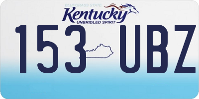 KY license plate 153UBZ