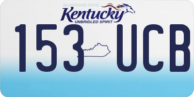 KY license plate 153UCB