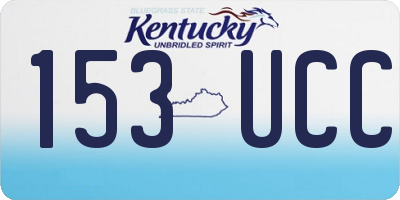 KY license plate 153UCC