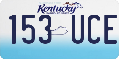 KY license plate 153UCE