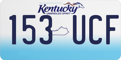 KY license plate 153UCF