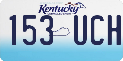 KY license plate 153UCH