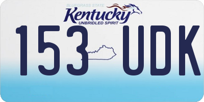 KY license plate 153UDK