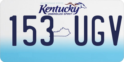 KY license plate 153UGV
