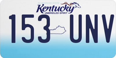 KY license plate 153UNV