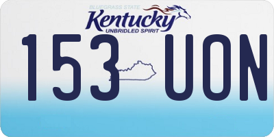 KY license plate 153UON