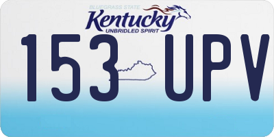 KY license plate 153UPV