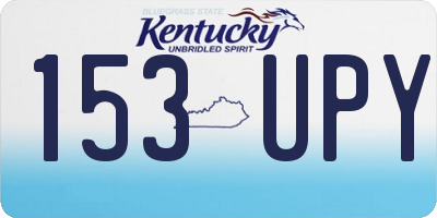 KY license plate 153UPY