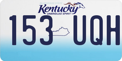 KY license plate 153UQH