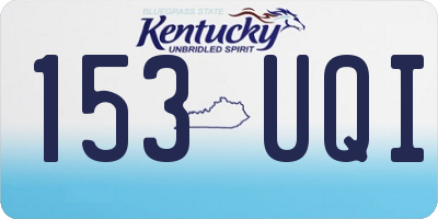 KY license plate 153UQI