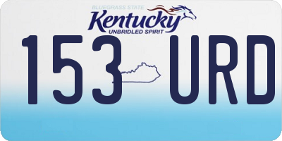 KY license plate 153URD