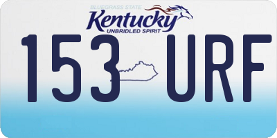KY license plate 153URF